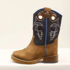 Twister Toddler's Brown And Navy Ben Square Toe Boots