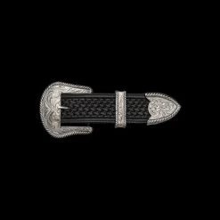 Vogt Men's Accessories - Buckles - The Tombstone Sterling Silver Rope Edge Set 1 1/2"