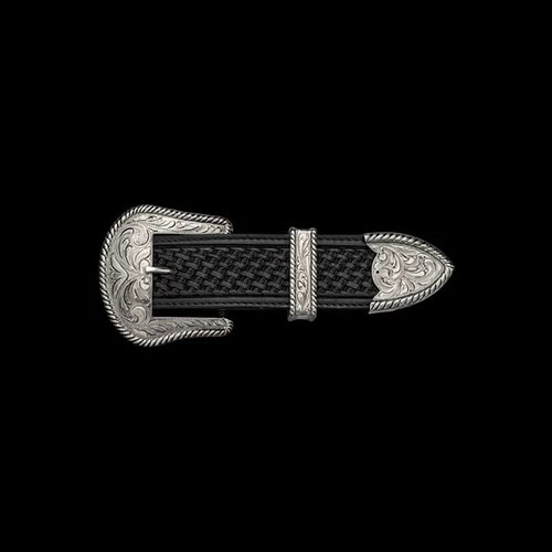 Vogt Men's Accessories - Buckles - The Tombstone Sterling Silver Rope Edge Set 1 1/2"