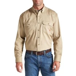 Ariat Men's FR Solid Work Shirt - Khaki