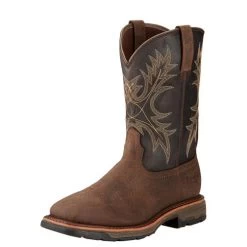 Ariat Men's Work Boots - Workhog Waterproof - Bruin Brown / Coffee