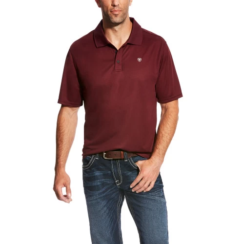 Ariat Men's TEK Polo - Maroon - Image 2
