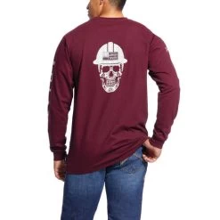 Ariat Men's FR Shirt - Roughneck Skull - Malbec