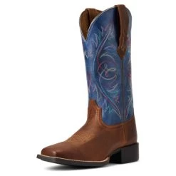 Ariat Women's Boots - Round Up Wide Square Toe Stretch Fit Western - Sassy Brown