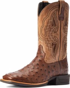 Corral Ariat Men's Boots - Dagger Full Quill Ostrich - Dark Tobacco / Tanning