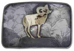 Vogt Mens Accessories - Buckle Sets - Scenic Sterling Silver Big Horn Buckle