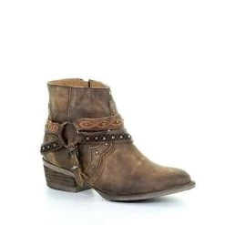 Circle G By Corral Women's Boots - Studded Harness Ankle - Brown