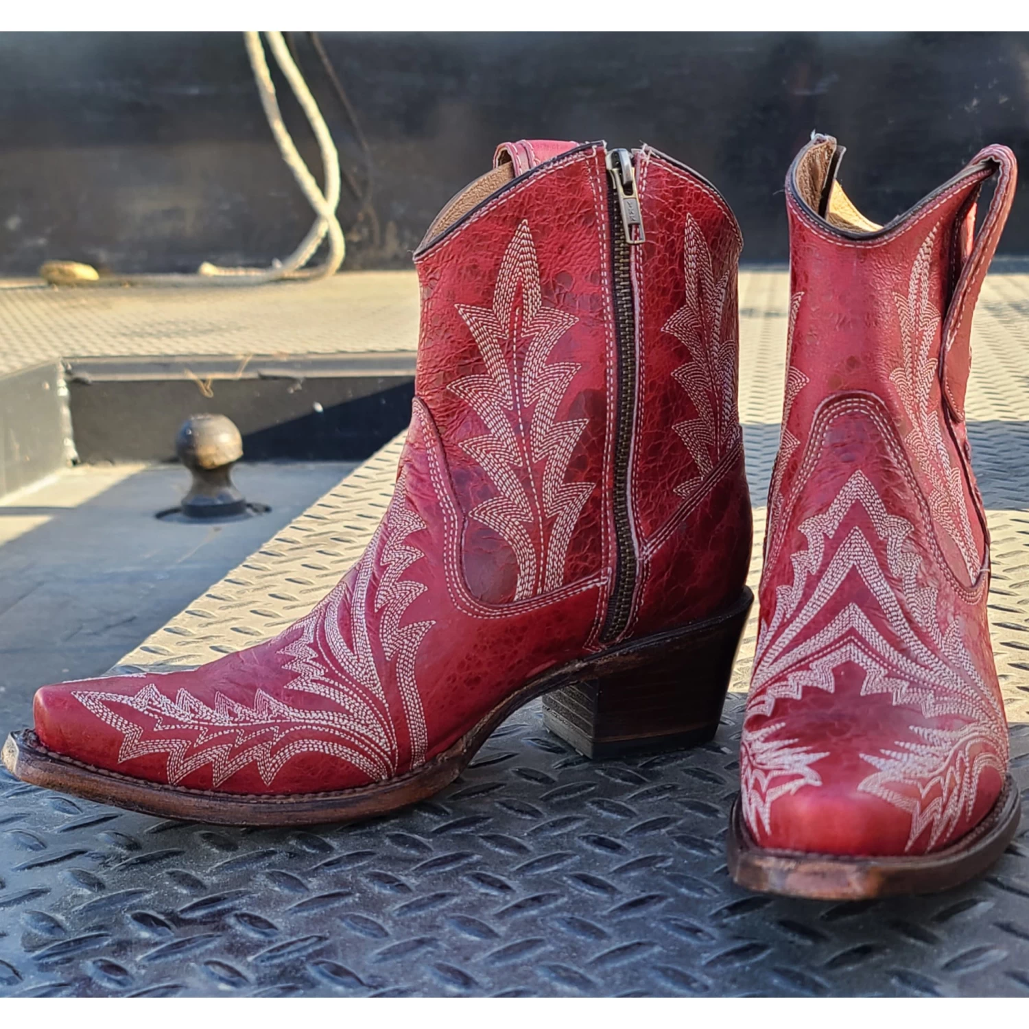 Corral Boots Corral Red Ankle Boot - Image 6