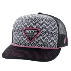 Hooey Ladies Rope Like A Girl Black/White/Pink