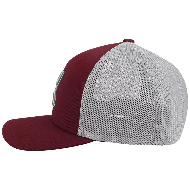 Hooey Maroon Grey Youth Cap-Silver/Turq Hooey Up Patch - Image 2