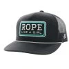 Hooey High Profile Black Cap-Rope Like A Girl Patch
