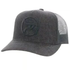 Hooey High Profile Heather Black Cap-Charcoal Roughy Logo