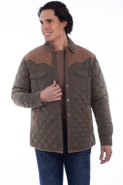 Scully Men's Jacket - Quilted - Yellowstone Series Attire - Olive