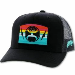 Hooey High Profile Black San Lucas Cap With Red Yellow Turq Hooey Patch