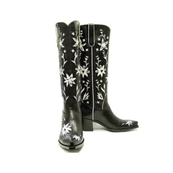 Liberty Women's Boots - 60's Cowgirl Black And White 16"