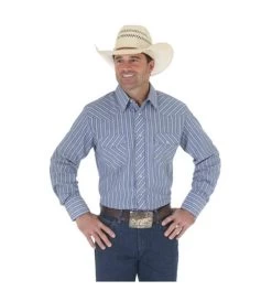 Wrangler Men's Shirt - Sport Western Snap - Assorted Stripes