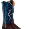 Jama Old West - Men's Boots - 9" Pull On - Brown / Blue