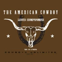 Moss Brothers Men's Shirt - Cowboy Unlimited - Never Compromise - Chocolate