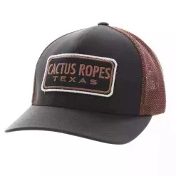 Hooey Mid Profile Black/Brown Cap-Cactus Ropes Patch