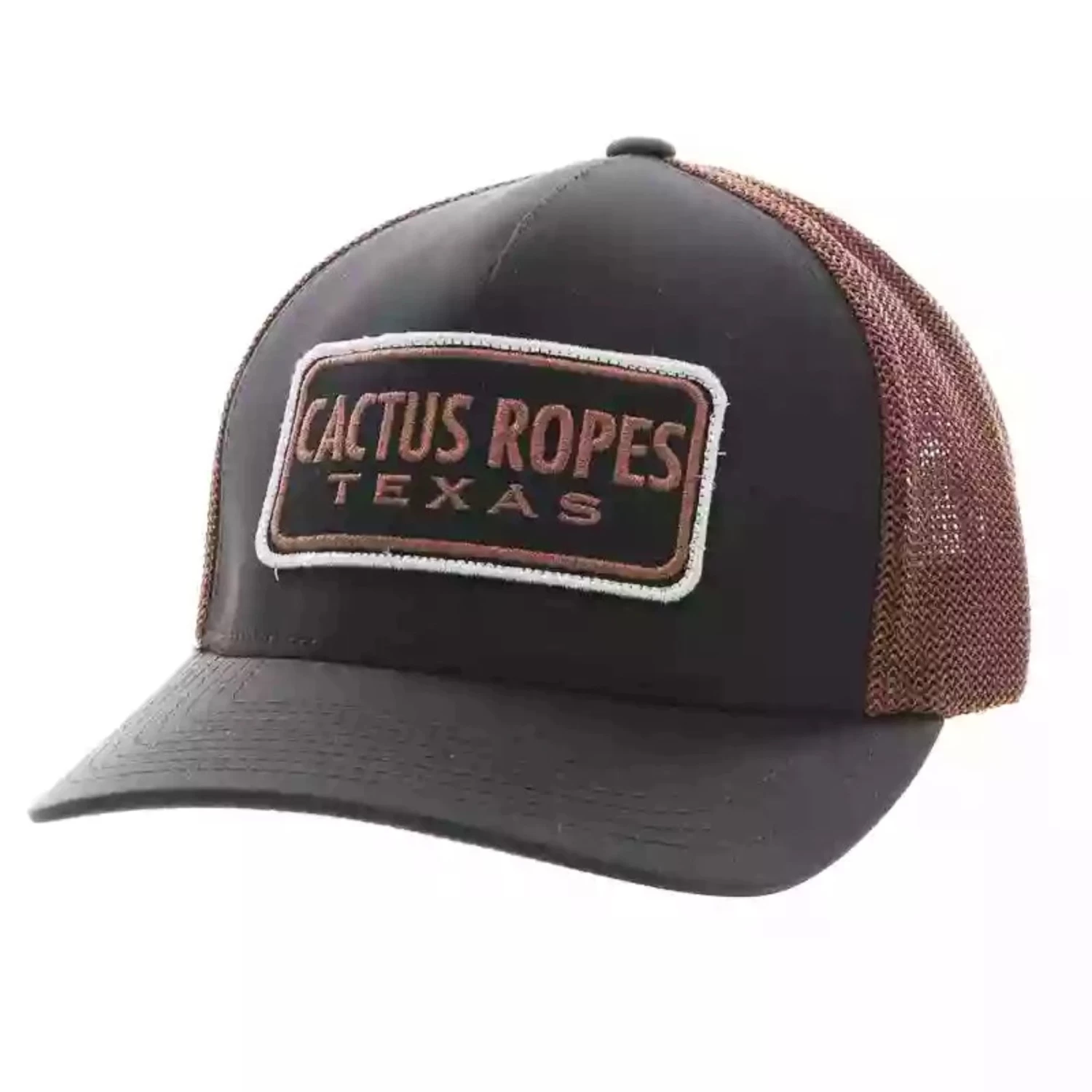 Hooey Mid Profile Black/Brown Cap-Cactus Ropes Patch