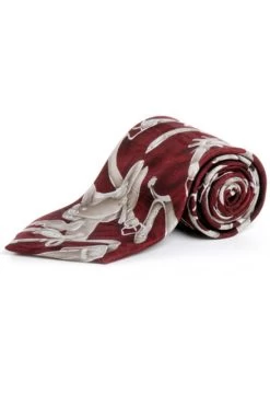 Circle S Mens Apparel - Dress Ties - Spurs And Saddles- Burgundy