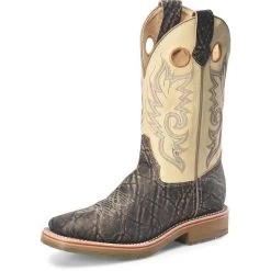 Double H Chocolate Elephant Print Square Toe Boots