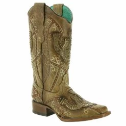 Corral Women's Boots - Horseshoe With Studs - Straw
