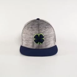 Black Clover Heather Grey/Navy Cap With Navy Clover/Neon Trim