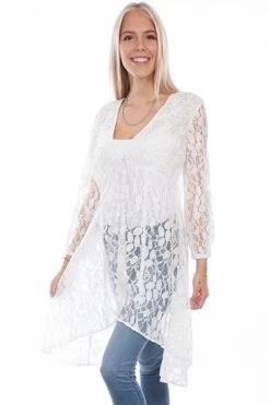 Scully Women's Duster - Honey Creek Collection - Lace - White