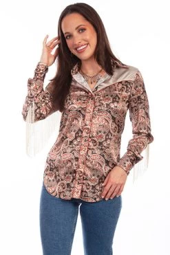 Scully Women's Shirt - Honey Creek Collection - Paisley Fringe