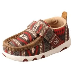 Twisted X Red And Brown Aztec Infant Moccasins