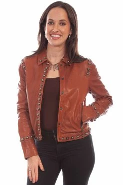 Scully Women's Jacket - Studded / Snap Leather