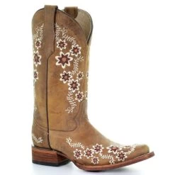 Circle G By Corral Women's Boots - Floral Embroidery - Tan