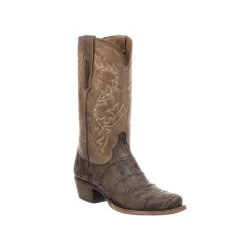 Lucchese Men's Western Boots - Burke - Chocolate Vamp / Cafe Quarter - Giant Alligator