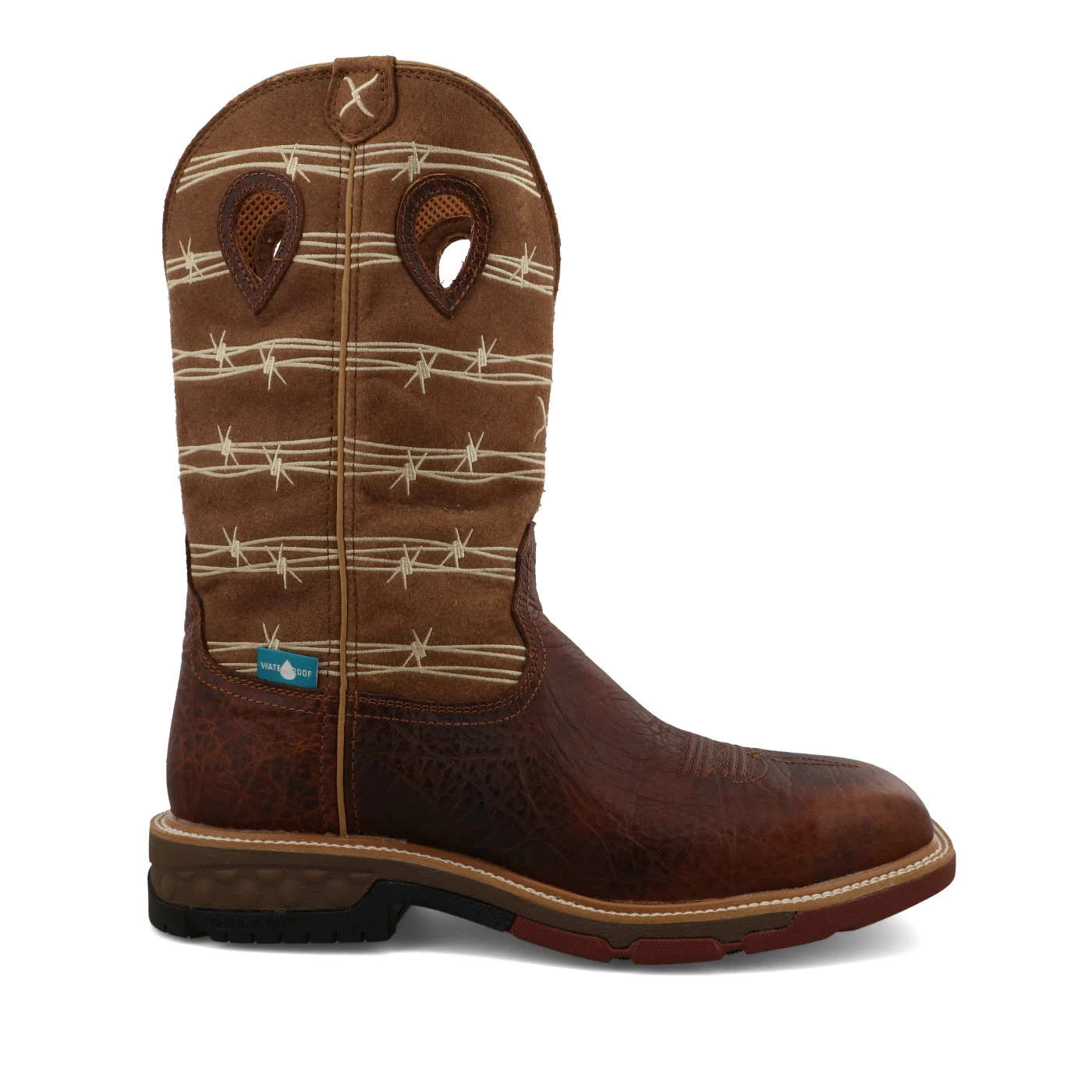Twisted X Rustic Brown/Lion Tan Alloy Square Toe - Image 4