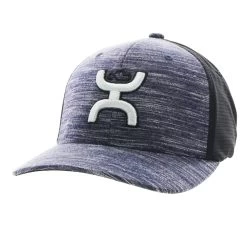 Hooey Heather Navy/Grey/Black Cap-White Hooey Up Patch