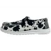 Very G Black And White Meadows Cow Print Casual Shoe