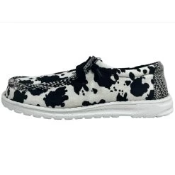 Very G Black And White Meadows Cow Print Casual Shoe