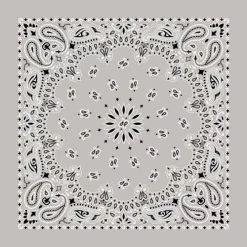 Bandanas - Traditional Paisley - Silver