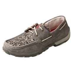 Twisted X Women's Casuals - Boat Driving Moc - Gray / Tooled