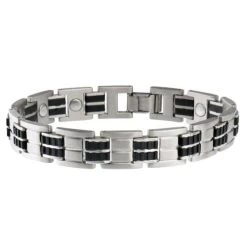 Sabona Men's Bracelet - Executive Stainless / Rubber - Magnetic