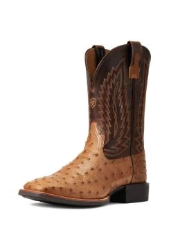 Corral Ariat Men's Boots - Quantum Primo Full Quill Ostrich / Beam Brown