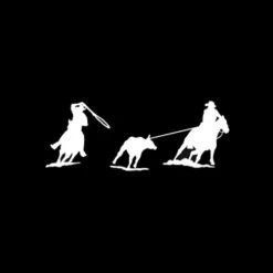 Moss Brothers Accessories - 6" Vinyl Decals - Team Roping - White
