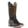 Rod Patrick Men's Boots - Black Full Quill Ostrich