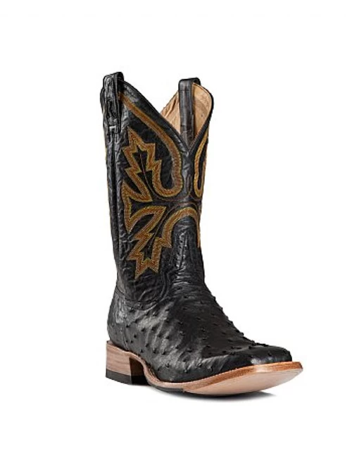 Rod Patrick Men's Boots - Black Full Quill Ostrich