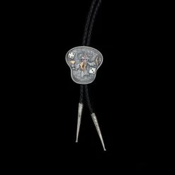 Vogt Mens Accessories - Neckwear - "Johnny Bones" Hand Engraved Sterling Bolo