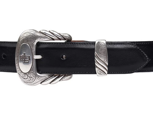 Lucchese Men's Belts - Smooth Baby Buffalo / Hobby Stitch - Whiskey - Image 3