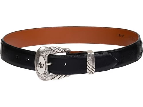 Lucchese Men's Belts - Smooth Baby Buffalo / Hobby Stitch - Whiskey - Image 4