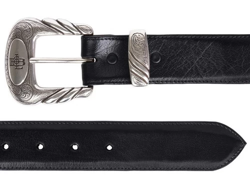 Lucchese Men's Belts - Smooth Baby Buffalo / Hobby Stitch - Whiskey - Image 5