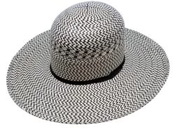 Biggar Straw Hats - Zig Zag - Ivory / Black
